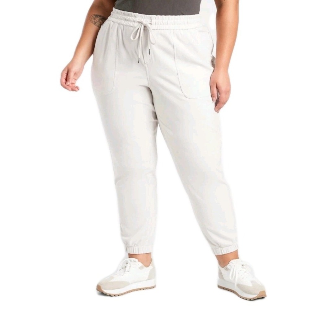 Athleta Farallon Womens Jogger Pant‎ Off White Sz 18 Stretch Performance Comfort